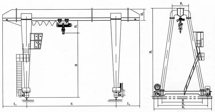 Single Girder Gantry Crane Design Drawing Single Girder Gantry Crane Design Drawing